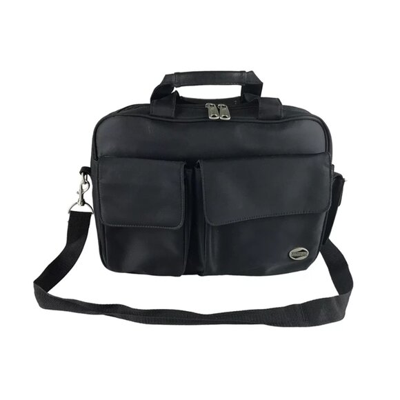 American Tourister Unisex Adults Black Nylon Divider Double Handles Laptop Bag